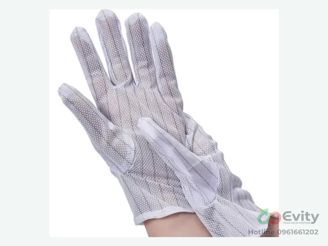Găng Tay Chống Tĩnh Điện ESD Polyester Chấm PVC / Phủ PU Cho Nhà Máy