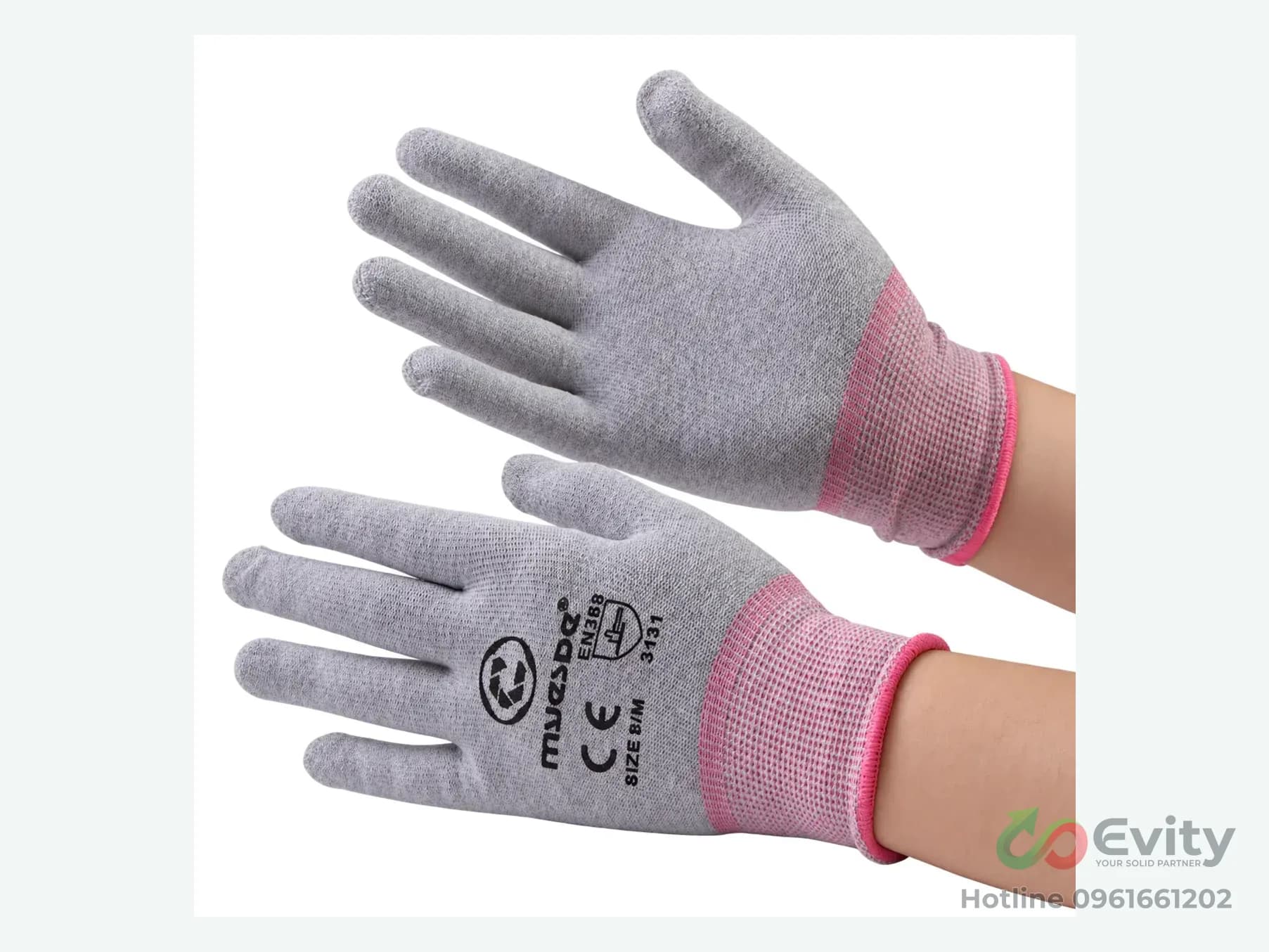 Găng Tay Chống Tĩnh Điện ESD Carbon Dệt Không Đường May Cho Nhà Máy – ảnh 1