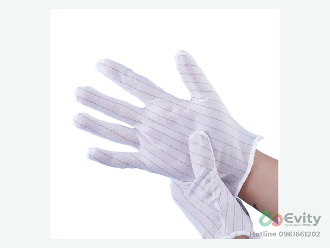 Găng Tay Chống Tĩnh Điện ESD Polyester Sợi Carbon Cho Nhà Máy