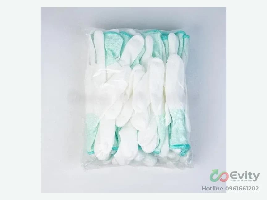 Găng Tay Phủ PU Ngón Màu Trắng Cho Nhà Máy – ảnh 3
