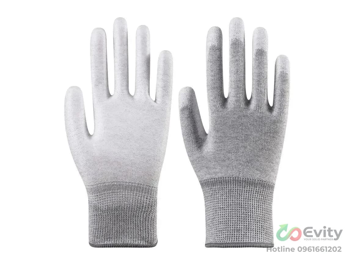 Găng Tay Chống Tĩnh Điện ESD Carbon Phủ PU Lòng Bàn Tay Cho Nhà Máy