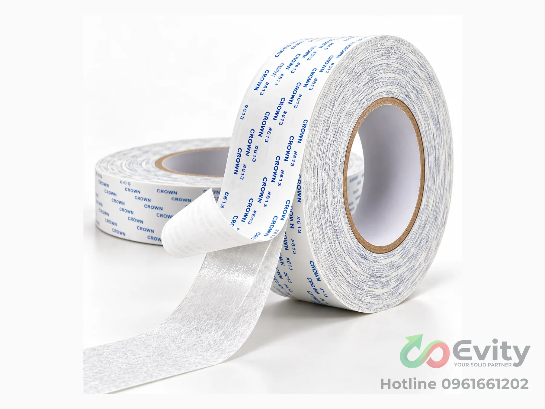 Băng dính 2 mặt Crown dán kết dính bề mặt cho sản xuất và văn phòng – ảnh 1
