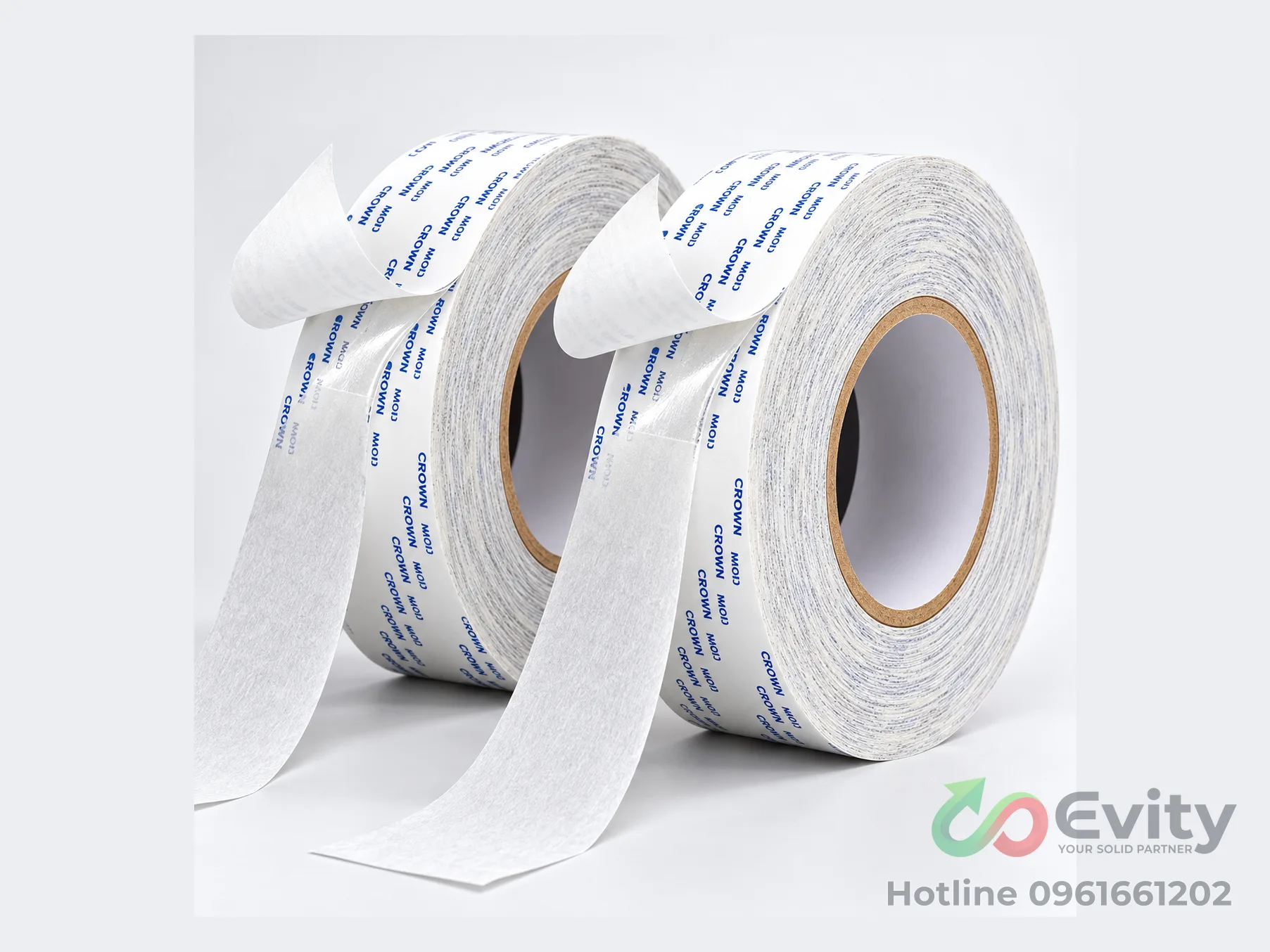 Băng dính 2 mặt Crown dán kết dính bề mặt cho sản xuất và văn phòng
